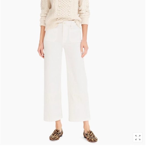 J. Crew Denim - NWT J. Crew Point Sur Wide Leg Crop White Denim 29